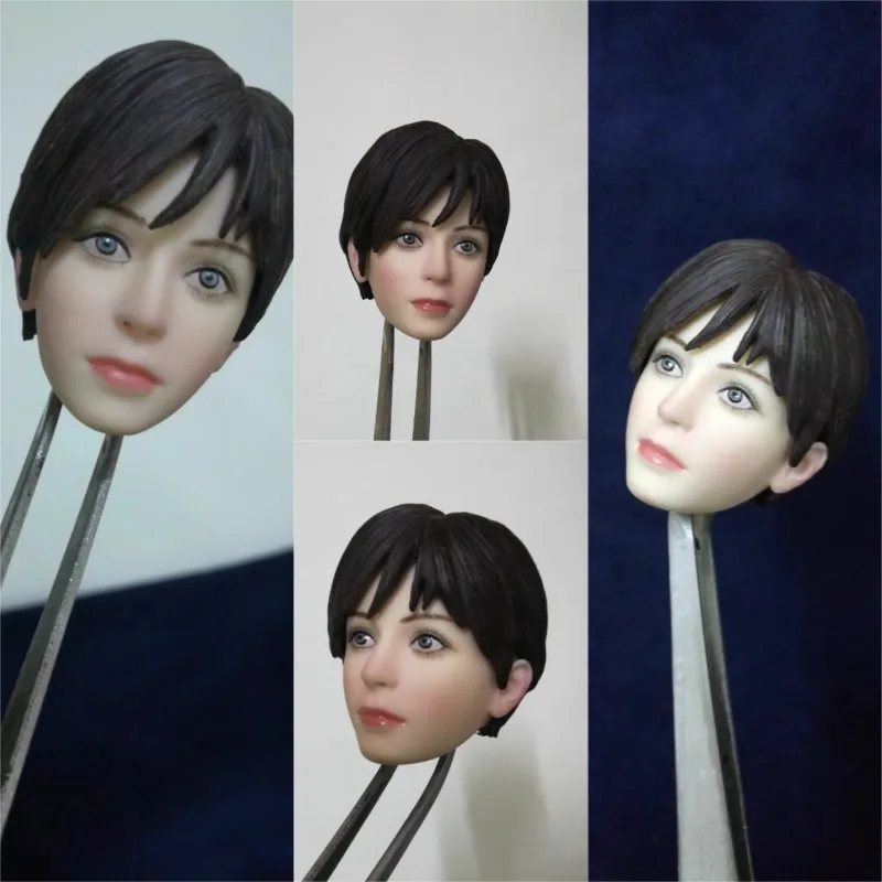 

1/6 Scale Cool Girl with Short Hair Head Sculpt European American Female Head Carving Model for 12" Action Figures Body