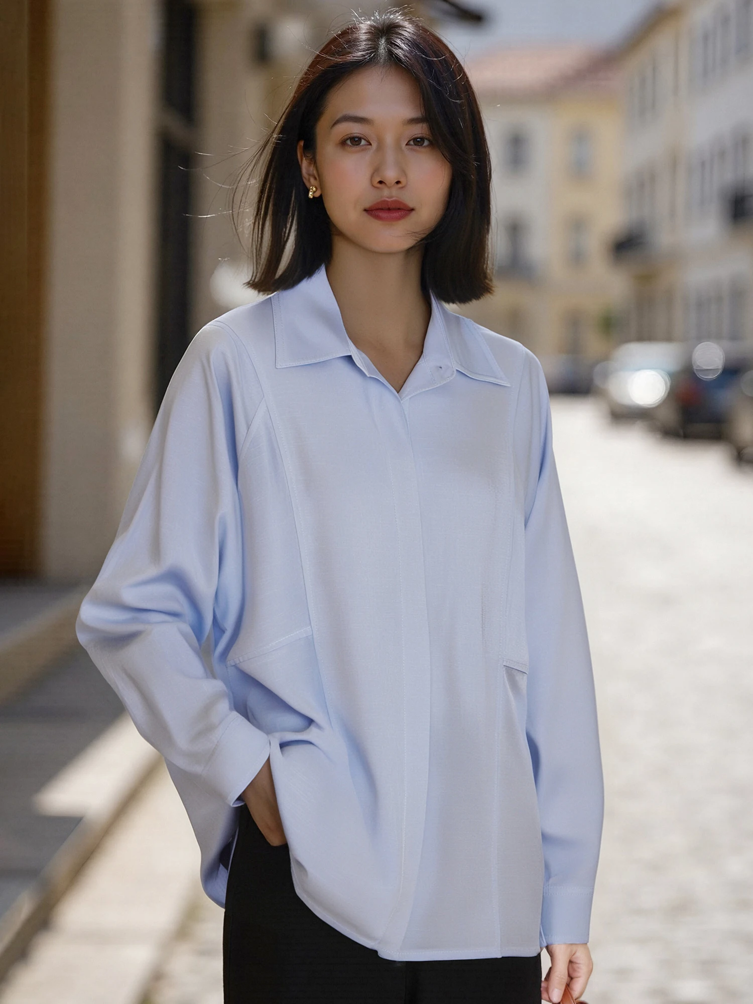 

Свободная женская блузка из ткани килим с 3D-кроем, повседневная, с длинным рукавом, для молодых женщин