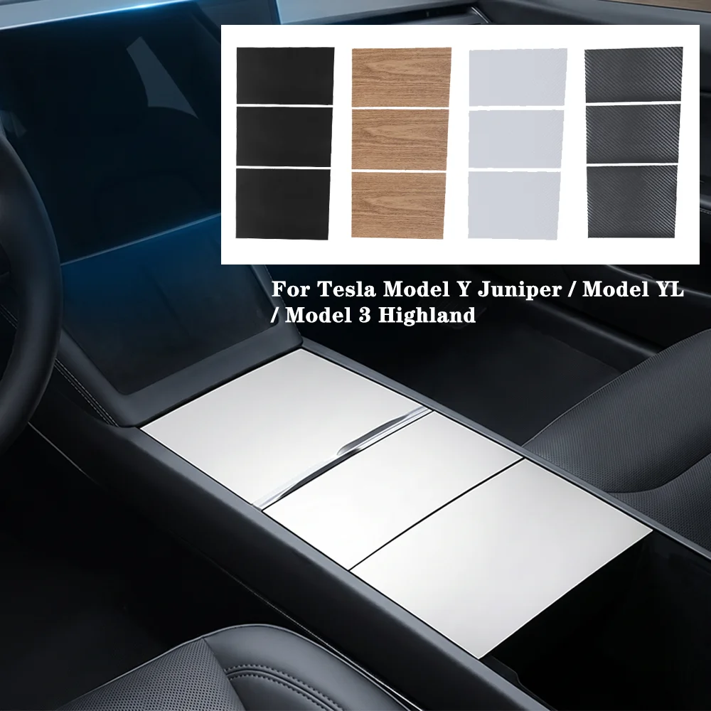 For Tesla Model 3 YL Y Juniper Highland 2025 2026 Central Control Protective Film Decoration Sticker Silicone Pad Car Accessorie