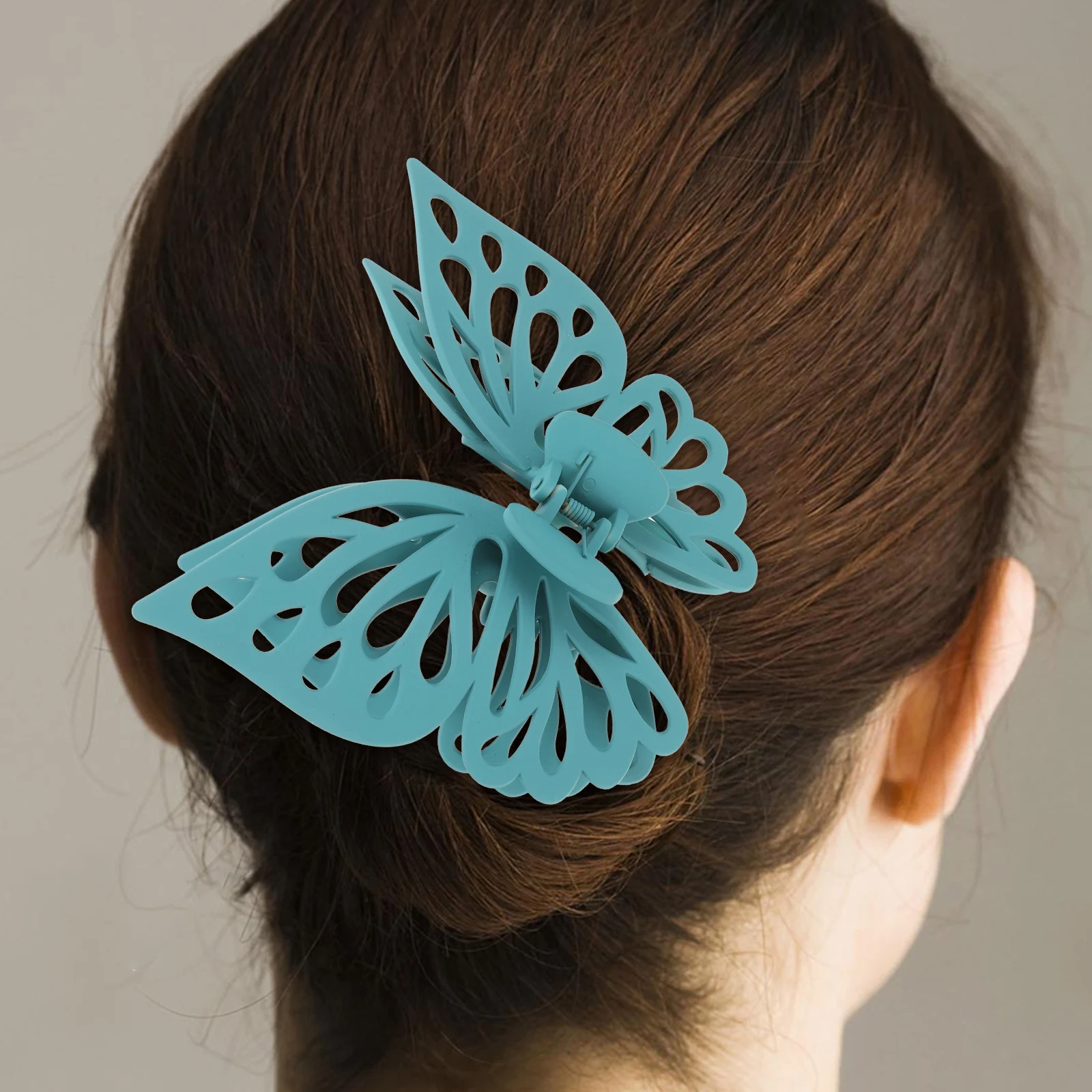 

Frosted Butterfly Hair Clips Large Size Girls Accessories Jaw Clips For Wedding Everyday Use ABS PC Materials Sturdy Hair Clamps