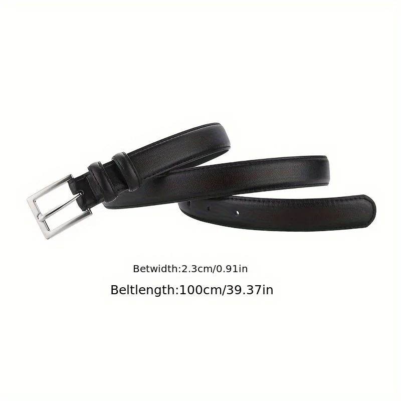 高級ヴィンテージスタイルの女性用レザーベルト、エレガントなシルバーピンバックル付き本革ウエストベルト（パンツやジーンズ用）