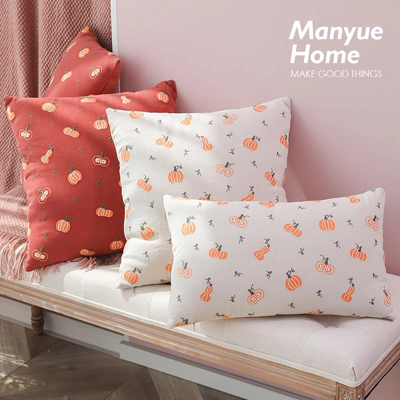 

Наволочка в скандинавском стиле с вышивкой в виде маленькой тыквы, декоративная подушка для гостиной, дивана, образцовая подушка для дома