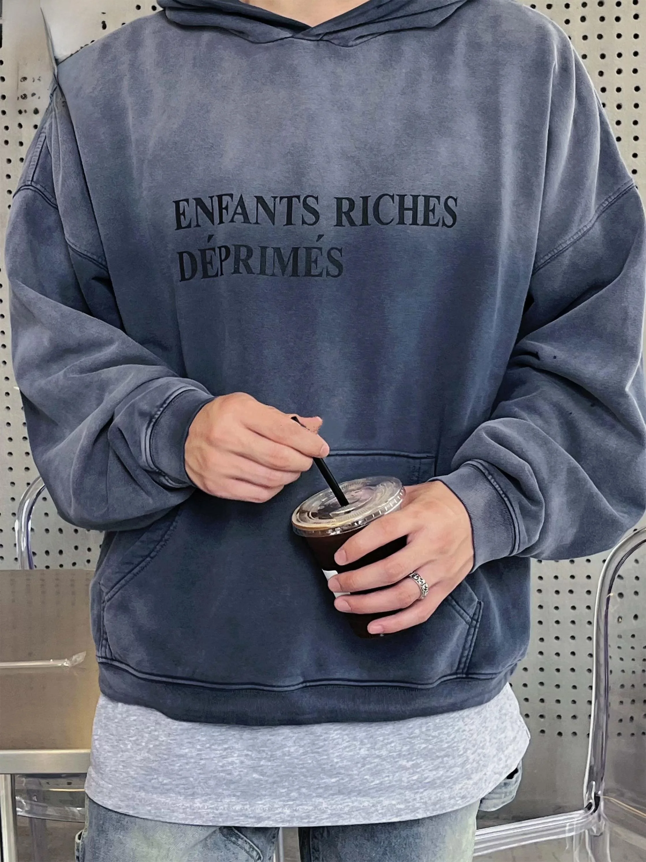 

Waed Vintage Hoodie Sweatirt Men's Distred Cotton Crewne Regular Sve Length Youth ular Spring Autumn Winter