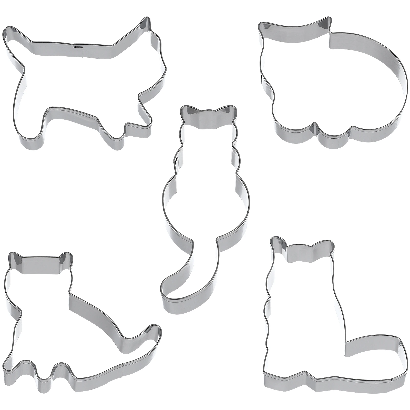 

5pcs Cute Cat Shaped Cookie Cutter Set Sandwiches Fruits Biscuit Cake Mold DIY Biscuit Baking Mold Tool Molde Galletas Cat