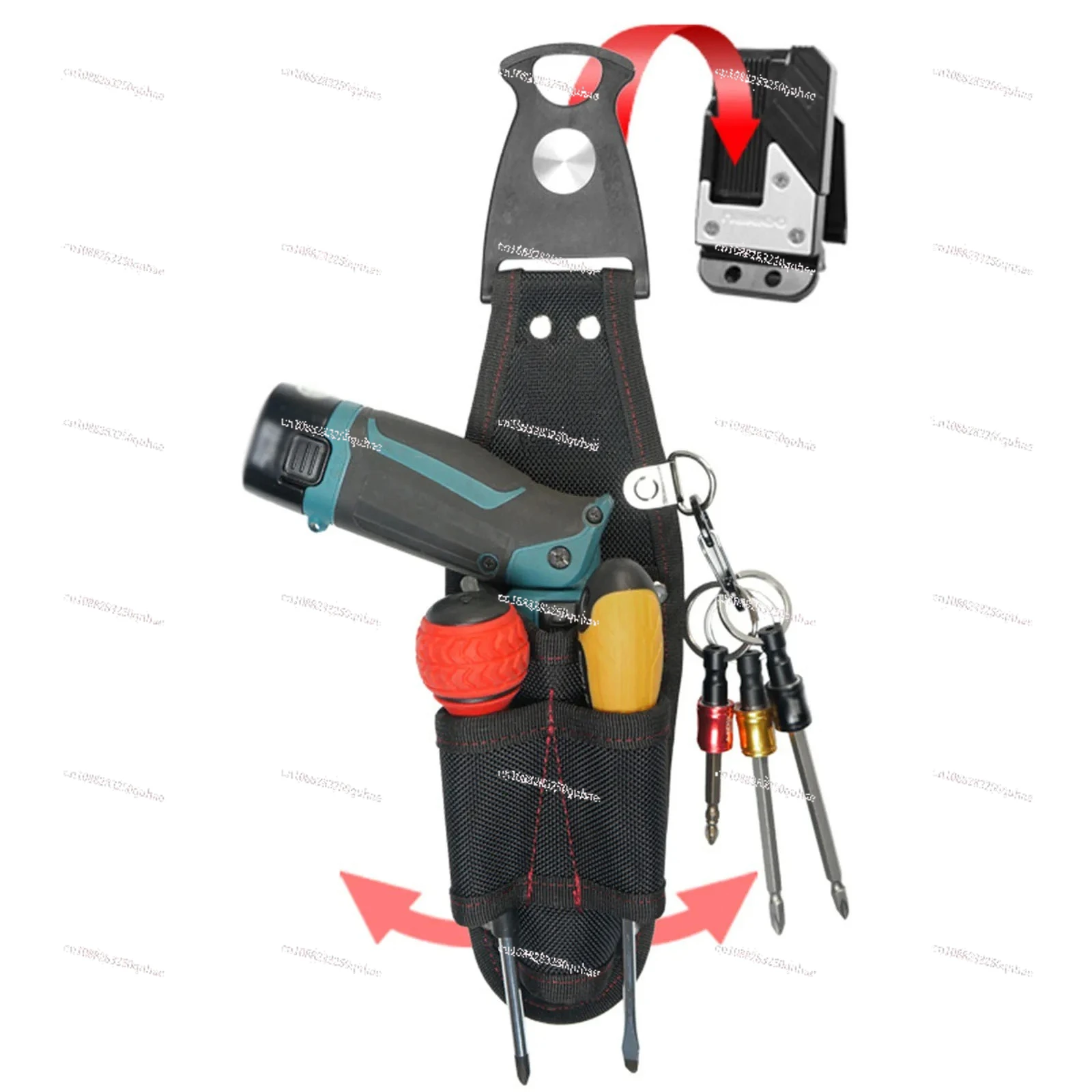 

Органайзер для ремня для инструментов, вращающаяся боковая сумка для ремня, поясная сумка для хранения электрика, портативная сумка для инструментов для подрядчика, крыши, сантехников, работников