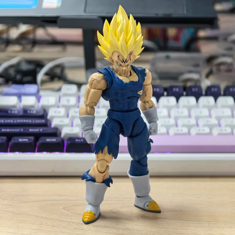

Vegeta 3,0, складная Vegeta, синяя, черная, подвижная миниатюрная фигурка, модель Super Saiyan, игрушечное пятно, аниме, периферийные устройства, настольное украшение, подарок