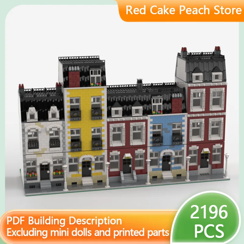 

Модель City Street View MOC, строительные кирпичи, жилые домики, модульная технология, детские праздничные подарки, сборные игрушки, костюм