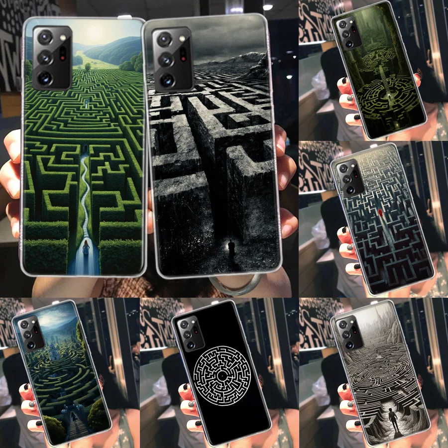 Ancient Maze Phone Case For Samsung Note 20 Ultra 10 9 8 A05S A15 A25 A35 A55 M11 M12 M21 M30S M31 M32 M51 M52 A90 Cover