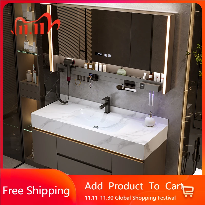 

Toilet Washbasin Cabinets Vintage Vanity Light Storage Cabinets Mirrors Makeup Muebles Para El Hogar Maderaa Home Furniture