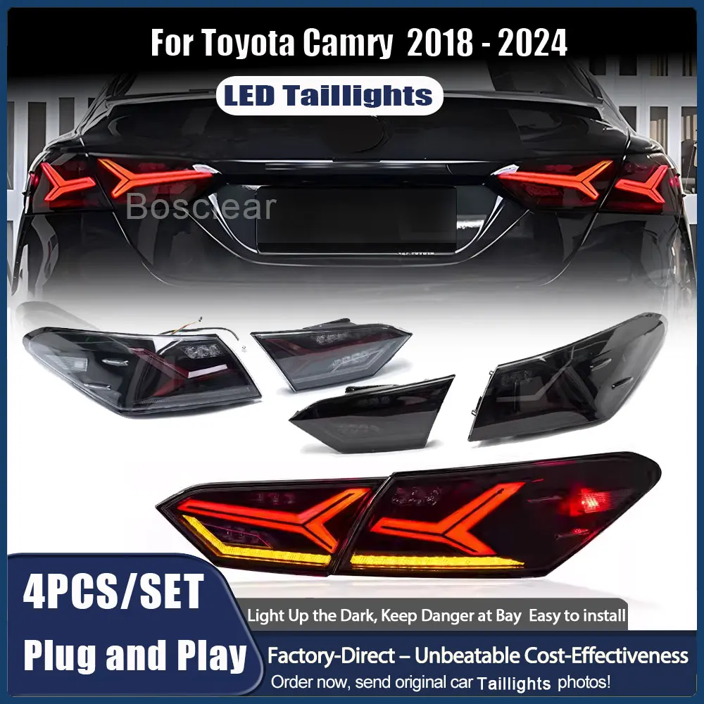

For Toyota Camry 8th Gen 2018 2019 2020 2021 2022 - 2024 LE/SE/XLE/XSE/TRD Turn Signals Rear Reversing Lamp Taillights Assembly