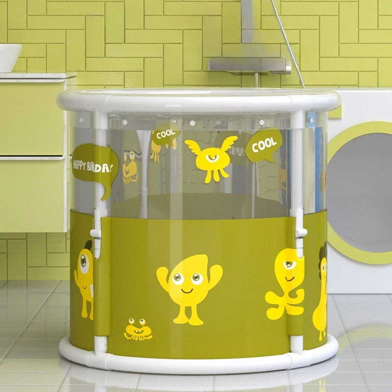 Portable Foldable Baby Bath Tub Indoor Collapsible Infant Toddler Swimming Pool Home Transparent Soaking Basin Household Use