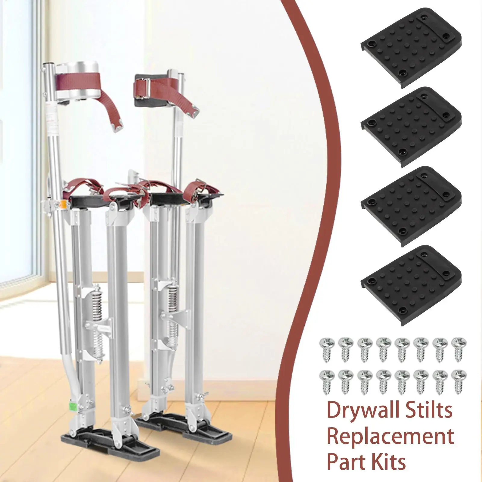 Tappetino antiscivolo per palette per cartongesso 4 pezzi Tappetino antiscivolo per treppiede da costruzione con vite per intonacare la pittura Cablaggio di strada