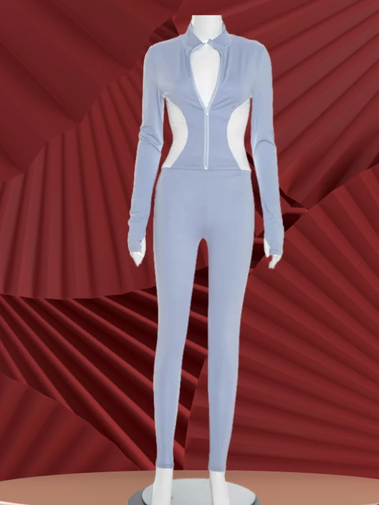 

Женский костюм Sister Star, оптовая продажа, модная тонкая одежда для фитнеса, узкий топ с цветными блоками, спортивная куртка, брюки, наряд из двух предметов