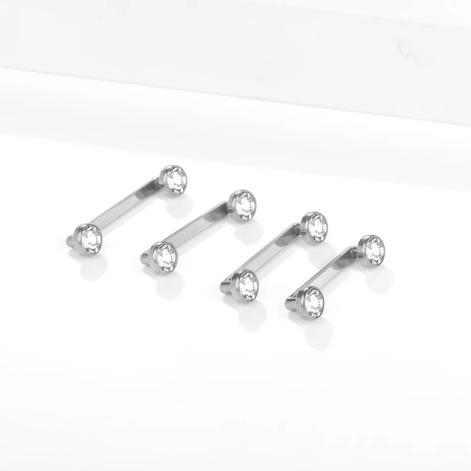 Implant Grade Titanium Microdermal Anchors CZ Surfcae Barbell Piercings Internal Thread Staple Skin Diver Piercings Bar Jewelry