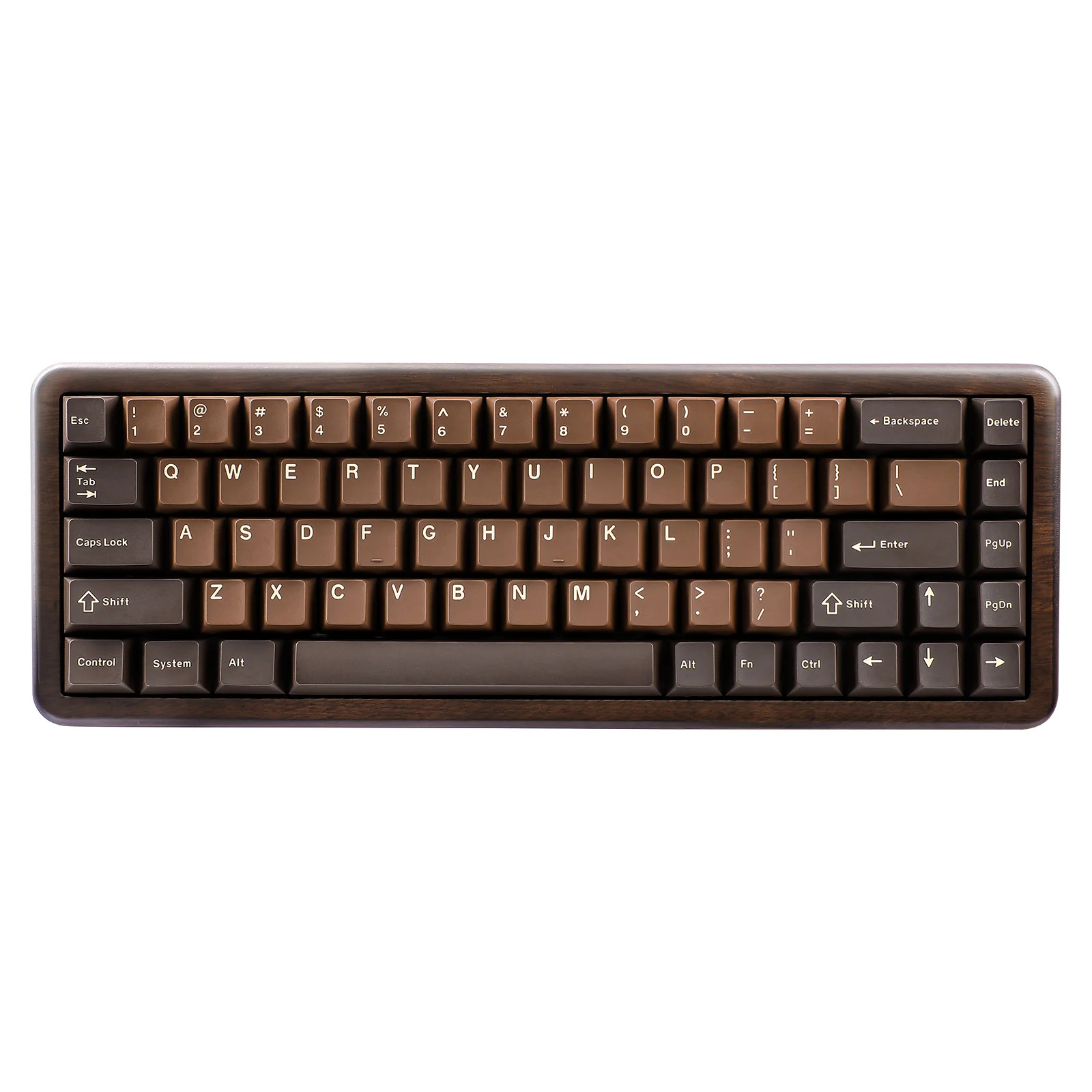 YUNZII WOOD68 Wireless Mechanical Keyboard, Compact Walnut Wooden Custom RGB Keyboards, Tray Mount Hot-Swap Tri-Mode for Mac/Win