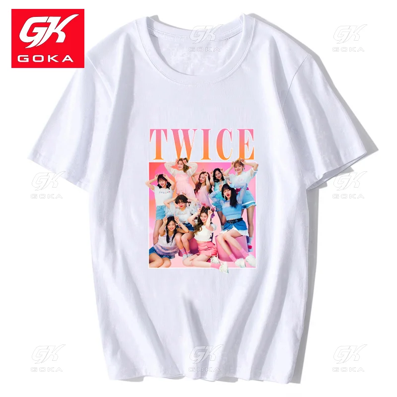 Twice Korean Style Kpop Men Women T Shirt  Harajuku Streetwear Men Cotton Hip Hop T Shirts Vintage Aesthetic Clothes Unisex Tees