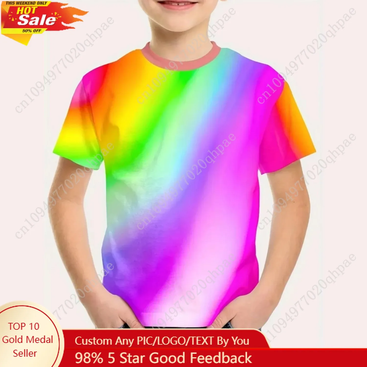 

Kids Boy Clothes Nice Rainbow Graphic T Shirts Summer Short Sleeves Streetwear Crew Neck Top Shirts Outdoor Clothes for Children