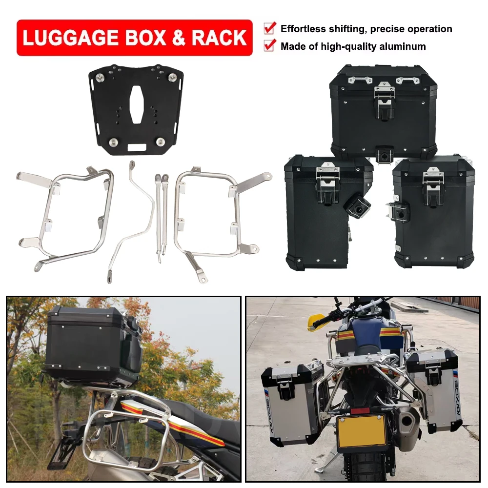 Motorcycle Trunk Top Case Panniers Saddlebag Luggage Rack For KOVE 800 X PRO Aluminum Box Topcase Tail Box Side Suitcase Bracket