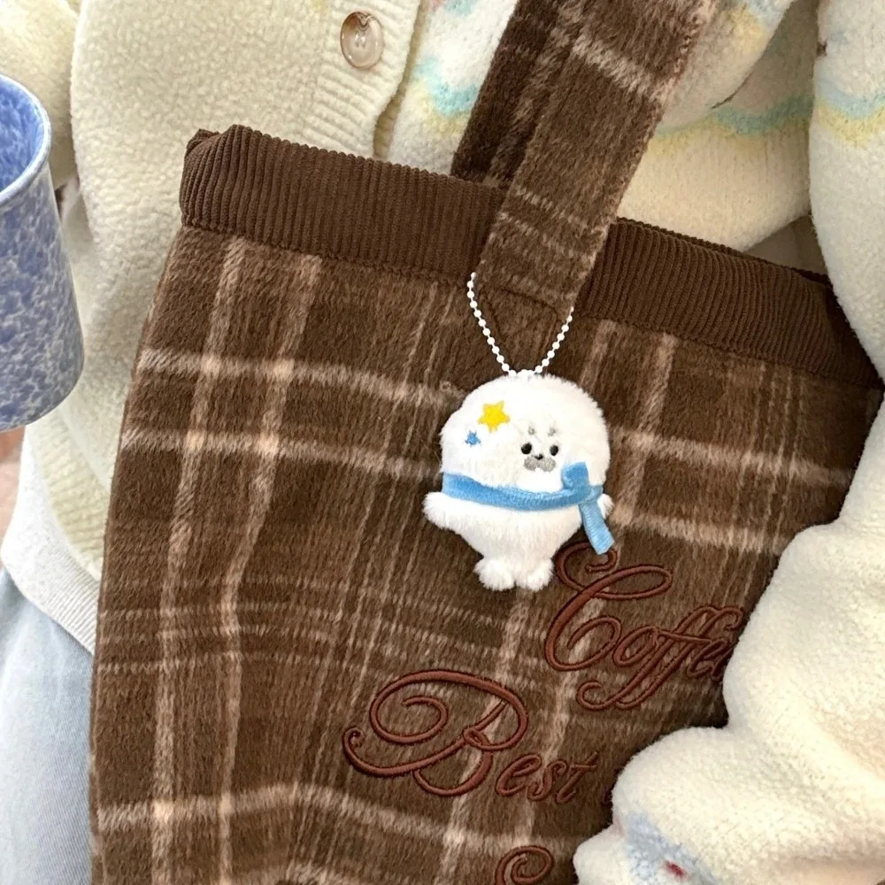 Kawaii Soft Stuffed Seal Keychain Small Size Animal Key Pendant Lightweight Fluffy Bag Charm Gift