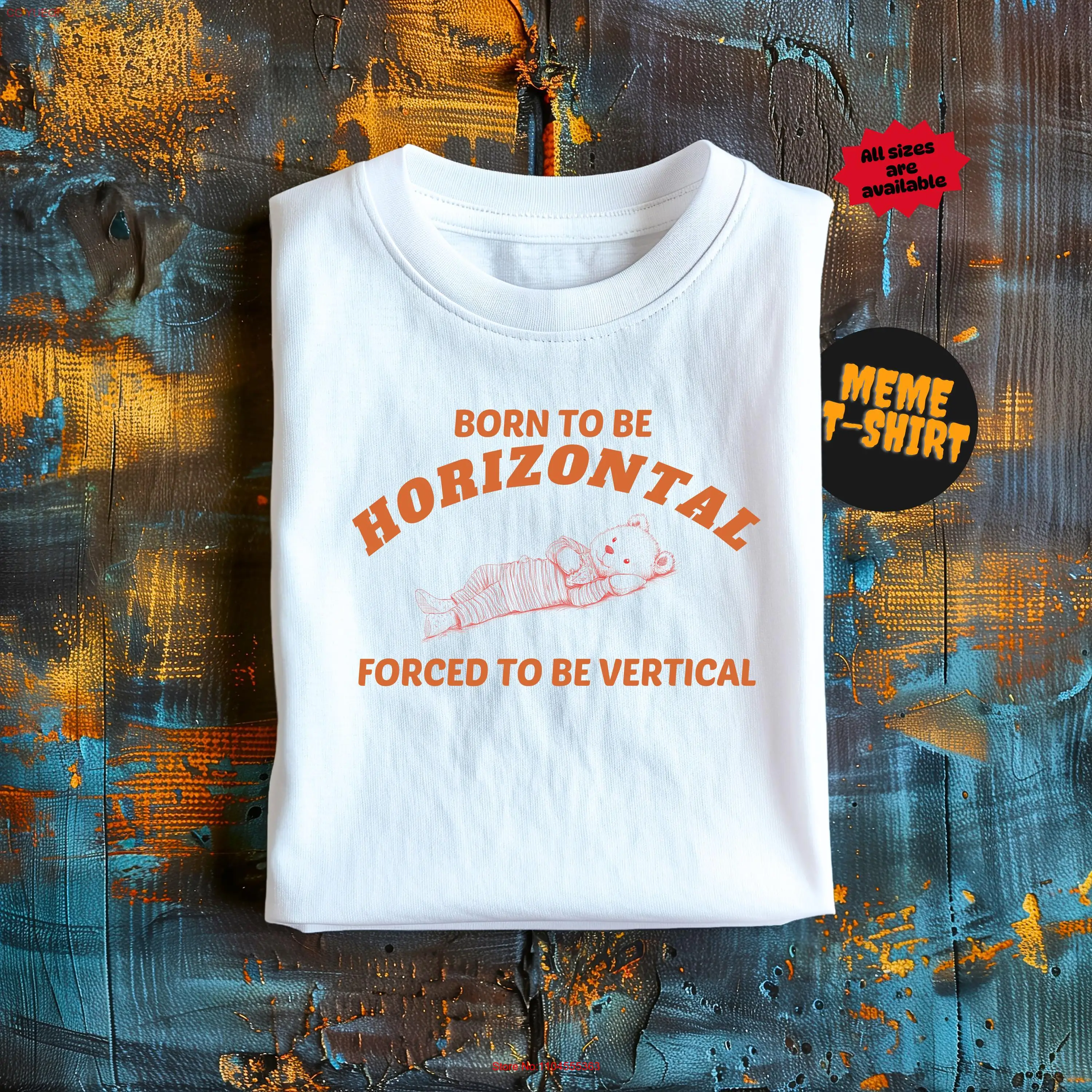 

Футболка Born To Be Horizontal Meme, забавная футболка с глупой тревогой, тюремная тупая странная, веселая, с длинными или короткими рукавами