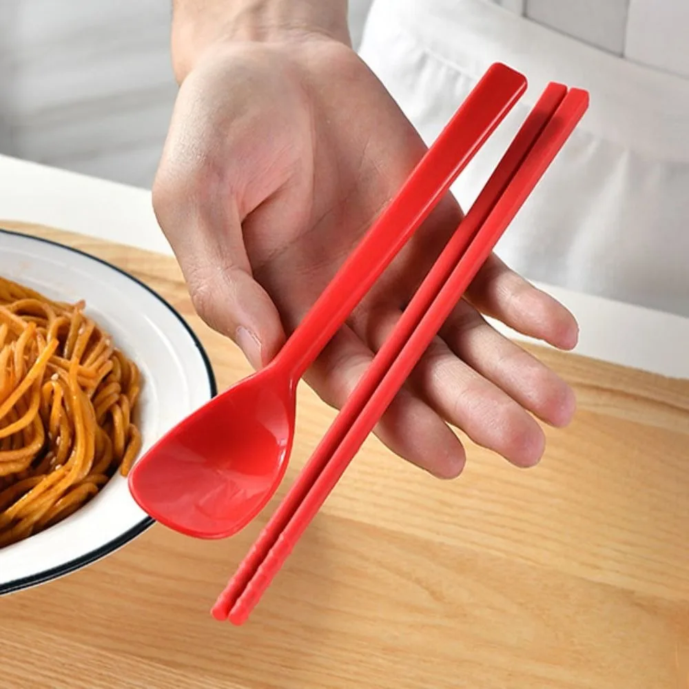 Non-slip Silicone Chopsticks Mildew-proof Japanese Silicone Spoon Dishwasher Safe High Temperature Resistant Tableware Set