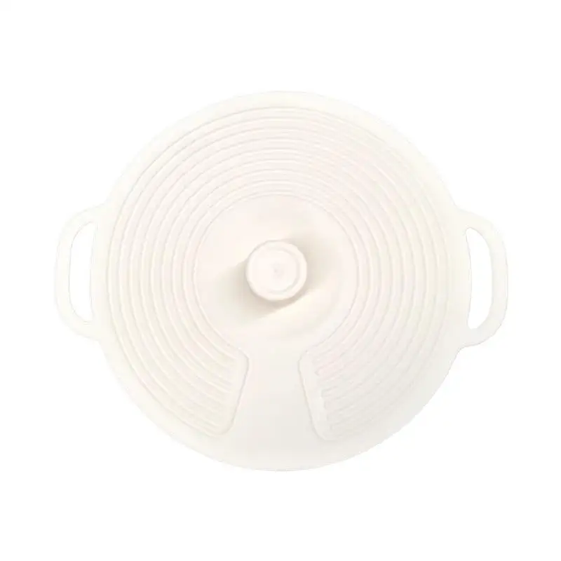 3Pcs Heat Resistant Silicone Lids With Double Handles Reusable Splatter Proof Covers for Bowls Plates and Pans Microwave Safe view 5
