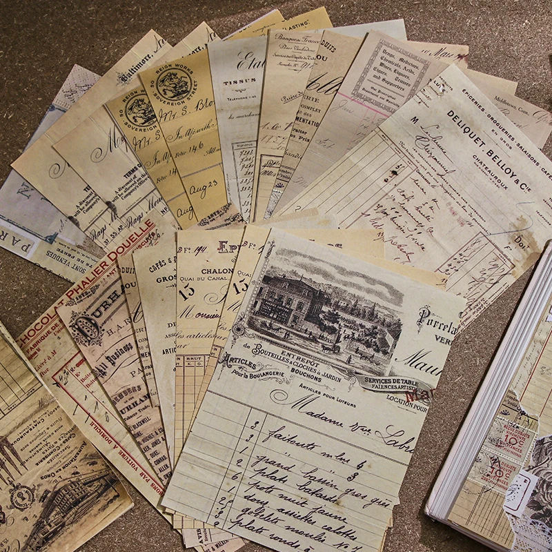 1 Packung/30 Stück Retro-Bastelpapier, Vintage-Muster für Tagebuch, Album, DIY-Dekoration