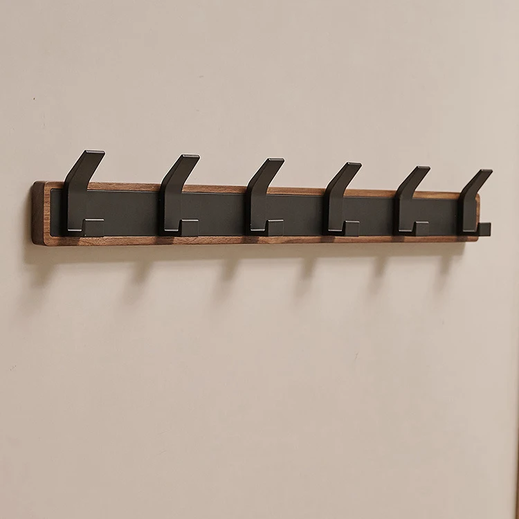 BAKALA-zwart houten muurhaak, hangende kapstok voor badkamer, keuken, slaapkamer, hal, kledinghouder