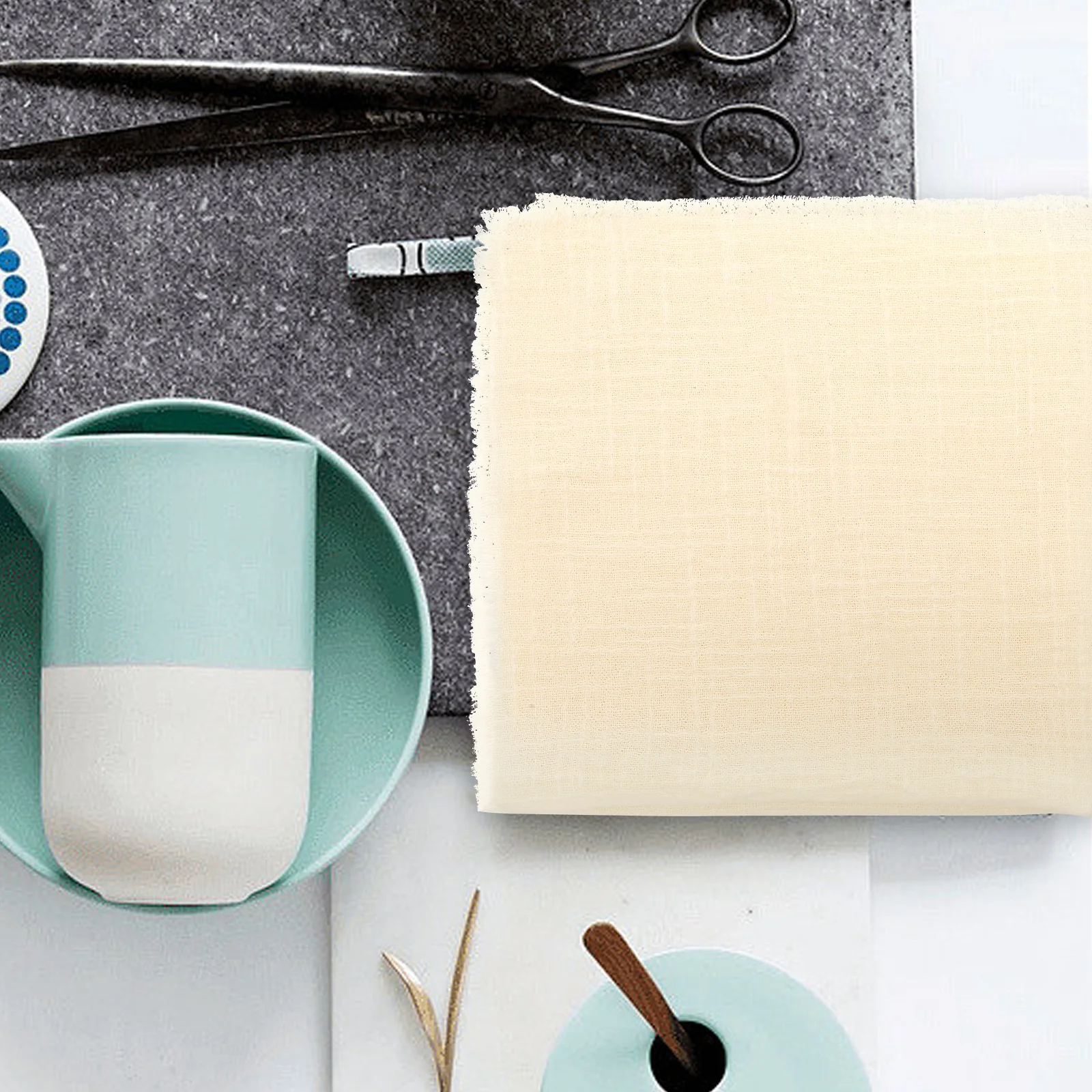 

4Pcs Cotton Linen Dinner Napkins Decorative Gauze Square for Indoor Outdoor Party Wedding Festival Table Cloth Napkins