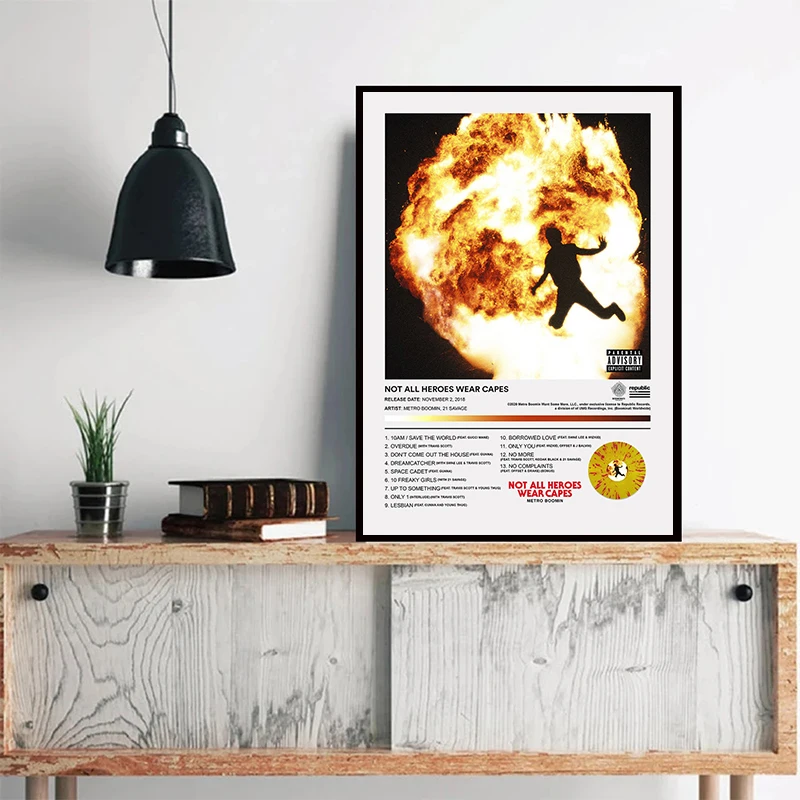 Metro Boomin HEROES & VILLAINS (Future) Poster Pop Music Album Canvas Painting Print Living Room Wall Art Club Home Decor Gifts