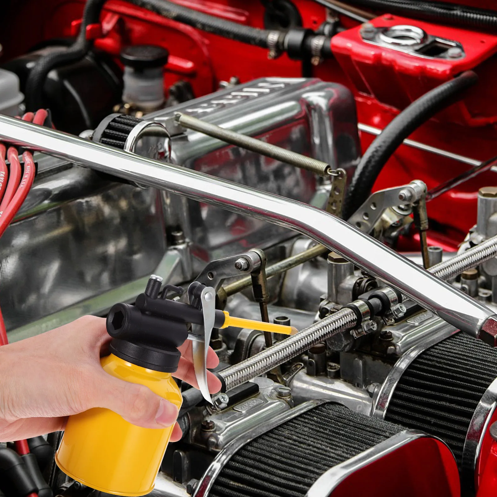 

2Pcs 250Ml High Pressure Oil Can Pump Aluminum Oiler Sturdy Lightweight Smooth Pressing Fast Flow for Machinery Maintenance