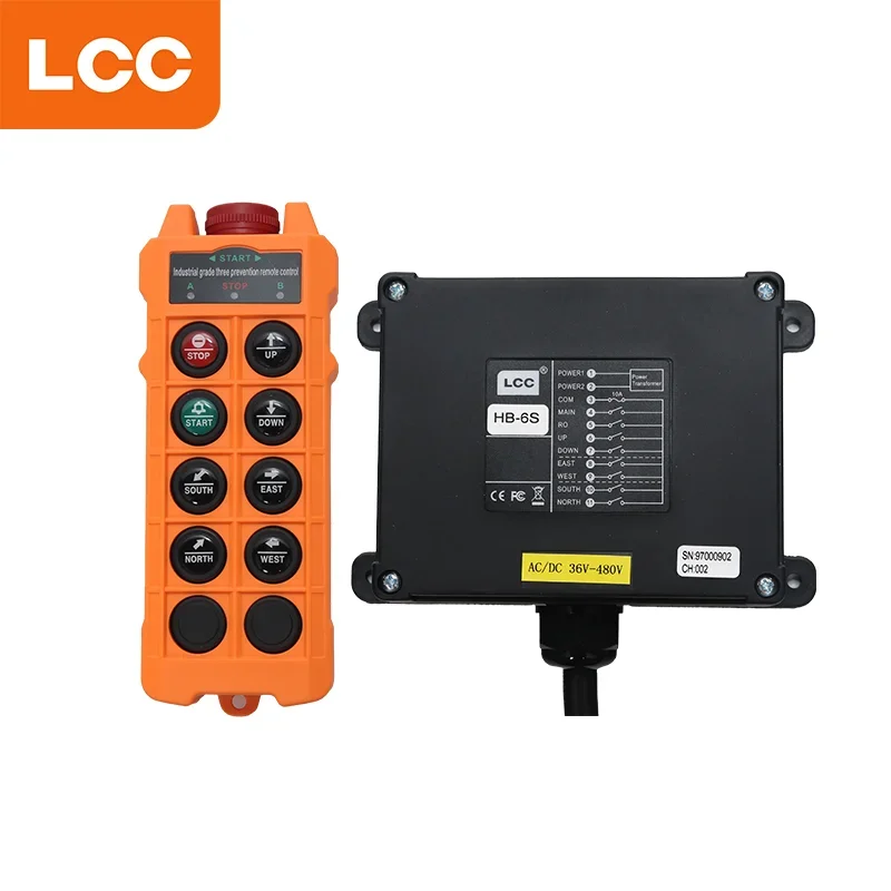 IP67 LCC HB-2S Waterproof Dustproof Oilproof 2 Button Single Speed Wireless Radio Crane Remote Control