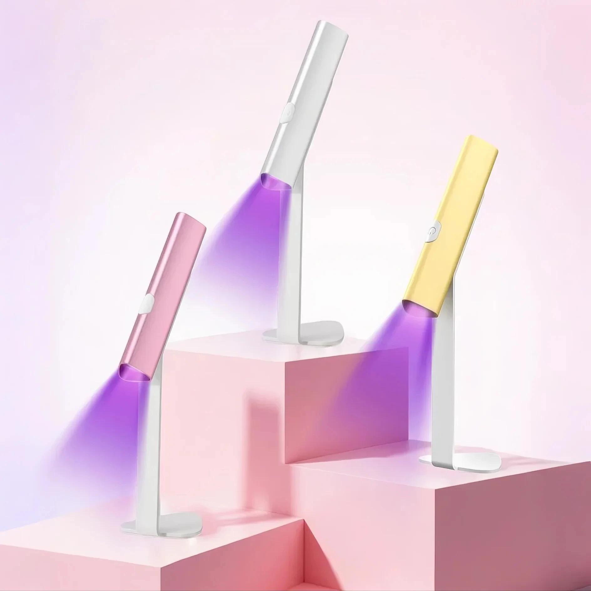 

2 - in - 1 Portable UV LED Nail Lamp: Hands - Free Stand & Handheld Use, 360° Rotation, 2 Timer Settings, USB - C Fast Charging