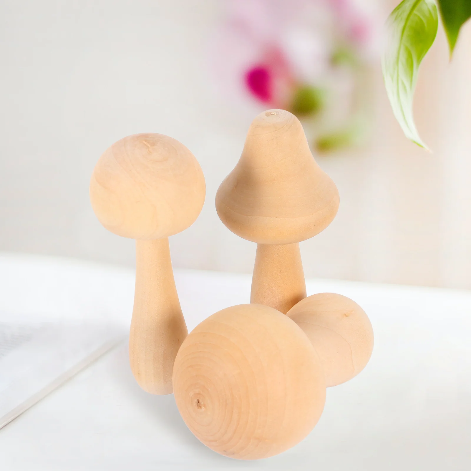 

9 Pcs Painted Mushroom Ornament Mushrooms Wooden Embellishment Crafts to Nail Unfinished for Painting