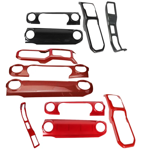 Imagen 2 del producto Consola central de coche 4WD, cubierta decorativa de cambio de marchas embellecedora para Jeep Wrangler JL JT Gladiator 2018-2023 2024 + accesorios interiores