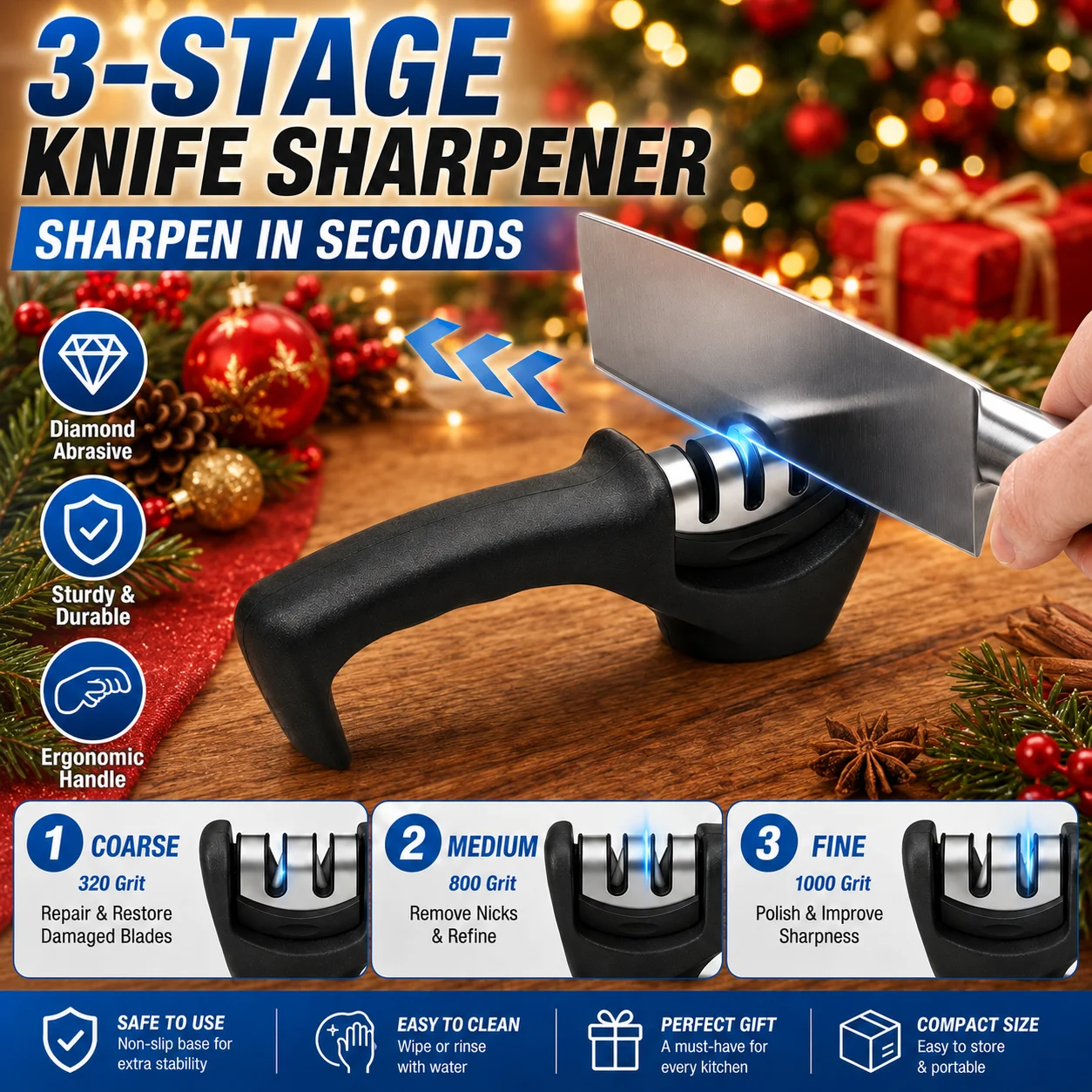 Portable Manual Knife Sharpener Multi-purpose Kitchen Grinding Tool
