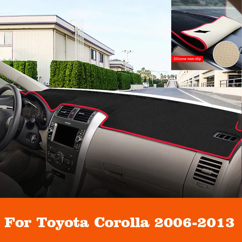 

Чехол для приборной панели автомобиля Toyota Corolla E140 E150 2006 2007 2008 2009 2010 2011 2012, нескользящий коврик с защитой от УФ-излучения, аксессуары