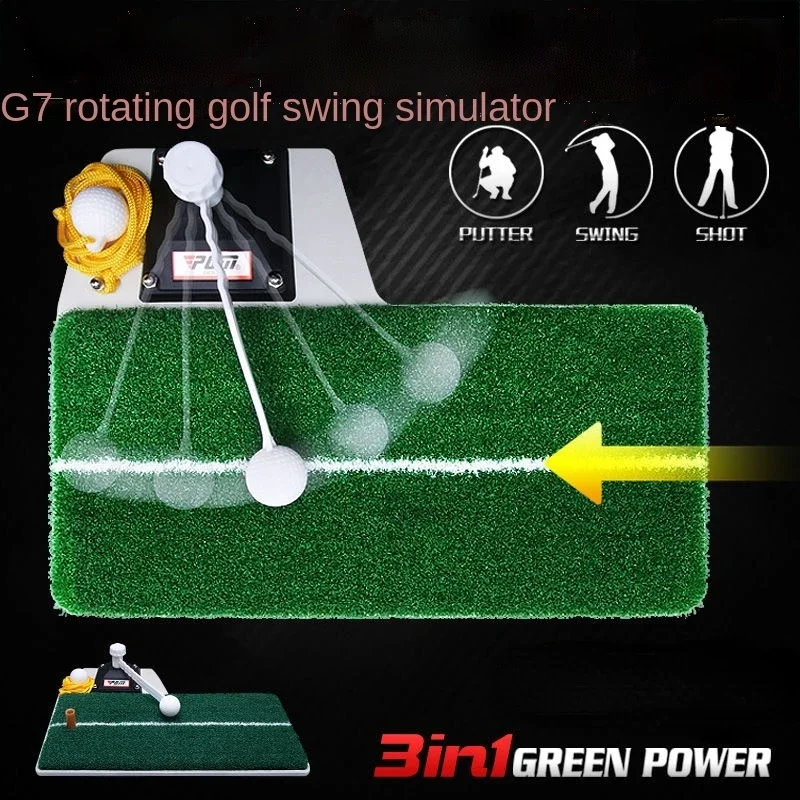 PGM Golf Practice Swing Mat PP Turf Golf Hitting Pad Thickened Golf Rod Trainer Mat Multifunctional Indoor Swing Training Device