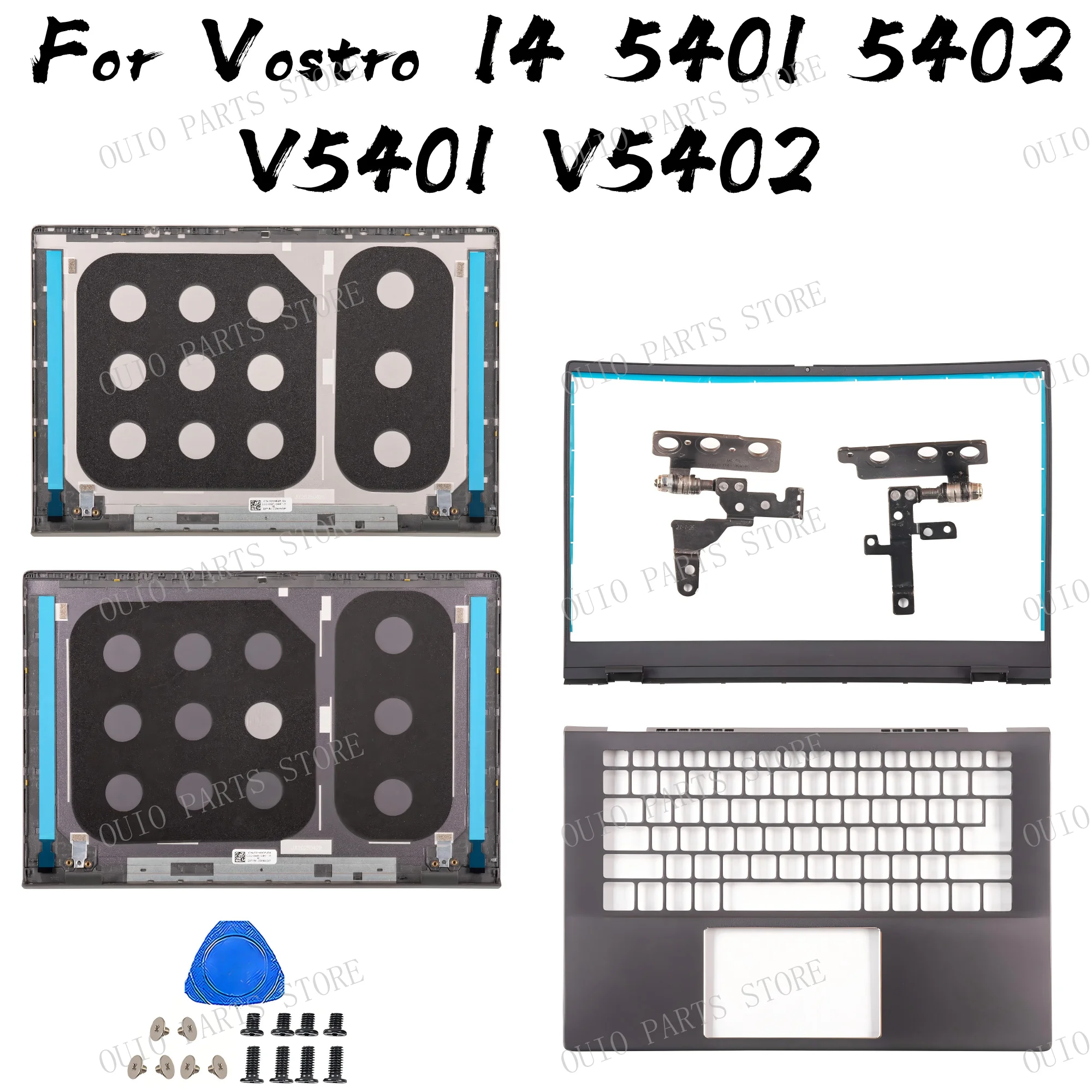 

NEW For Vostro 14 5401 5402 5405 V5401 V5402 Rear Top Lid 02H8GP Front Bezel Palmrest Aluminium Hinges 14inch Silver/Gray