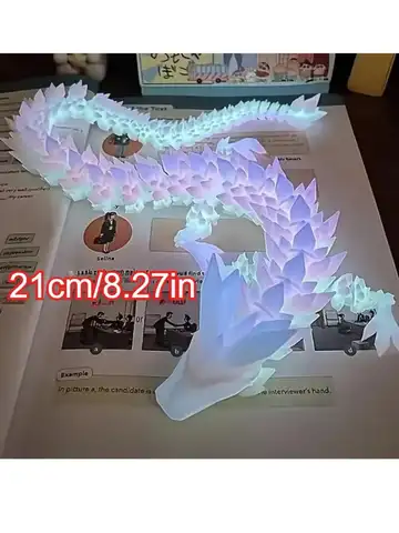 Divine Dragon Statue, 3D Printed Night Light Dragon Sculpture, Aquarium Decoration, Theme Adult Bedroom Desktop Ornament