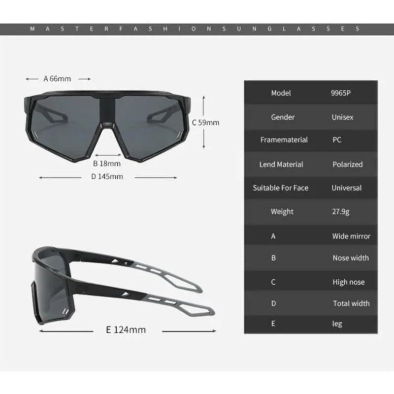 New Sports Cycling Sunglasses Large Frame Fishing Driving Outdoor Goggles Anti-Ultraviolet Windproof Durable Eyewear