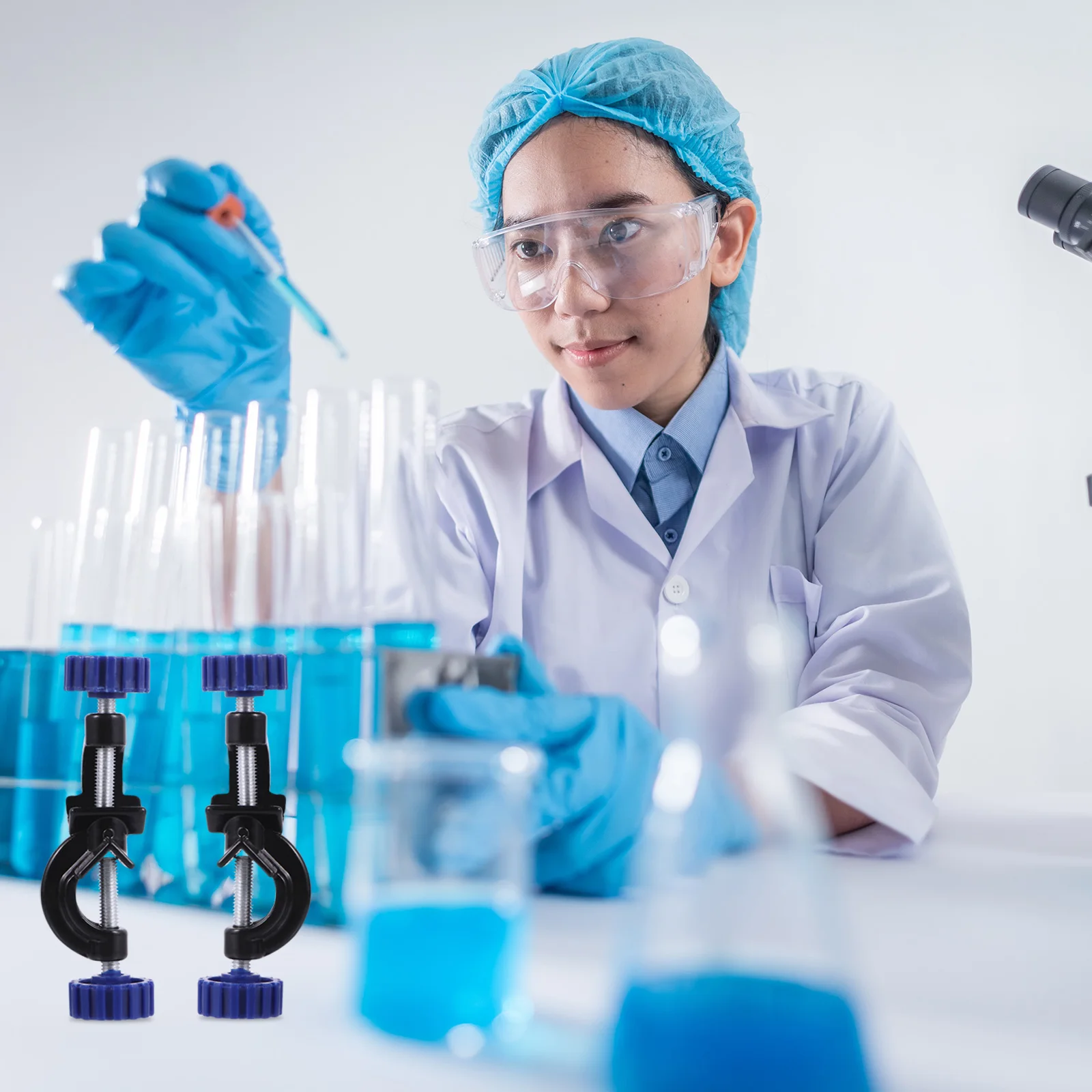 

2 Pcs Blue Knob Universal Angle Clamp Holder Boss Head Bosshead Alloy Holderm Adjustable