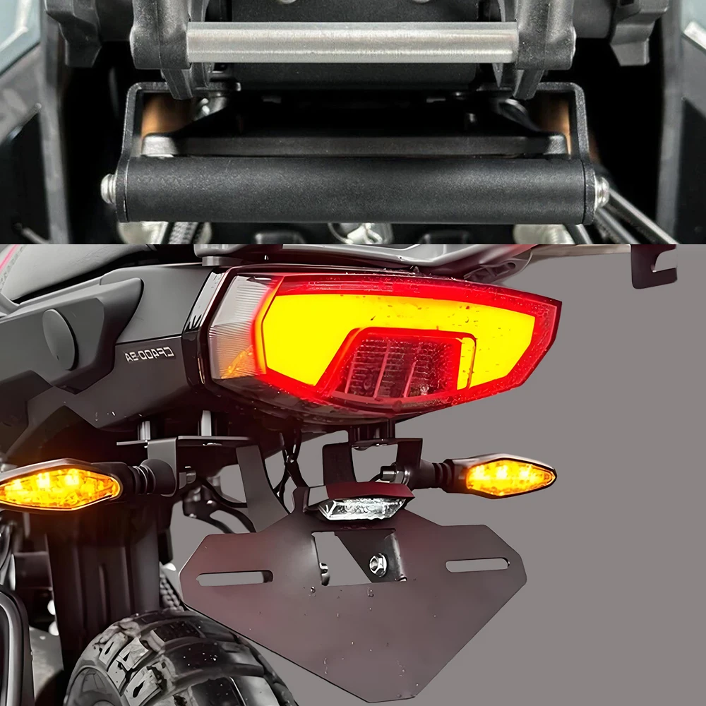 

GPS Navigation Bracket Extension Bar License Plate Holder Fender Eliminator Tail Frame LED Light For CFMOTO IBEX 450 MT 24 25
