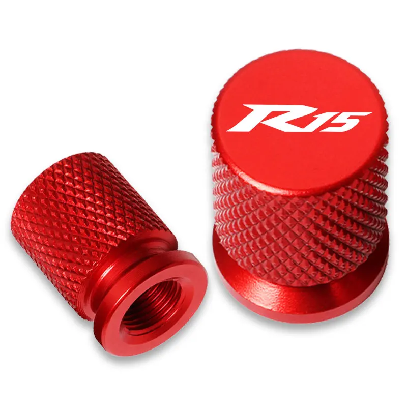 R15 Motorcycle Tyre Valve Caps Air Port Stem Cover CNC Aluminum Accessories for Yamaha YZF R15 V2 V3 ABS 2009-2020 Red Blue Gold