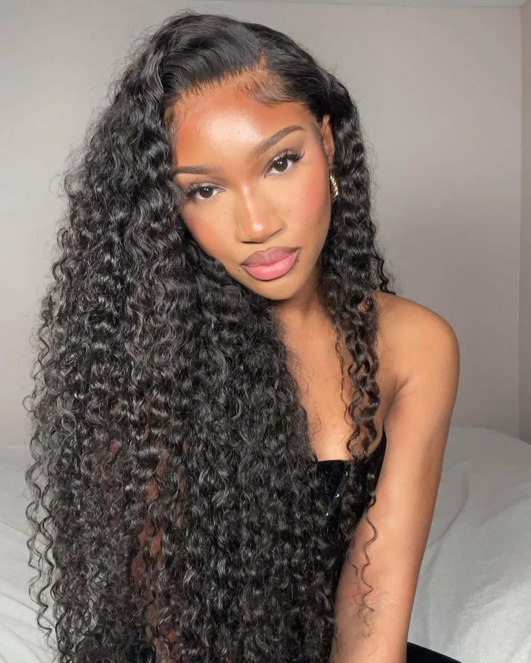 13x4 Water Wave 5x5Lace ด้านหน้าวิกผมผมมนุษย์ Curly โปร่งใส 220 ความหนาแน่นธรรมชาติสี Pre Plcked วิกผมลูกไม้ด้านหน้าด้านหน้าสําหรับ Women1B