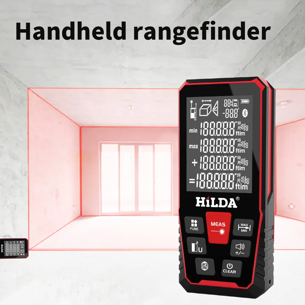 Laser Rangefinder Distância Medidor Edifício Medida Régua Construir Medida Tape Range Device 100m 200m
