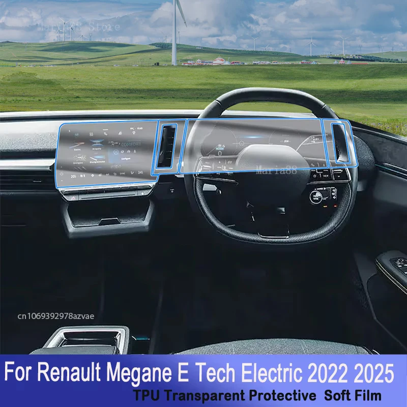 

Для Renault Megane E Tech Electric 2022-2025 автомобильный центральный прибор навигационная консоль защитная пленка из ТПУ наклейка для ремонта царапин