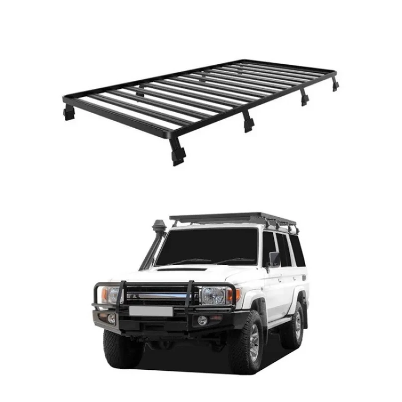 

4x4 Accessories Roof Rack Aluminum Alloy Lage Rack With Bar LC76 Full Top Lage Platform