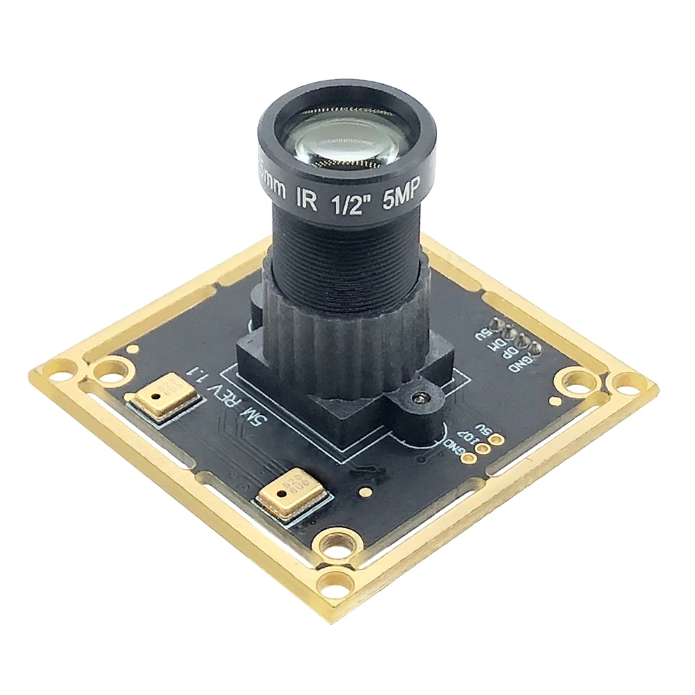 Pure Physical 16mm 25mm 12mm Zero Distortion CCTV Webcam HD 5MP IMX335 UVC 2592*1944 30FPS USB Camera Module Microphone