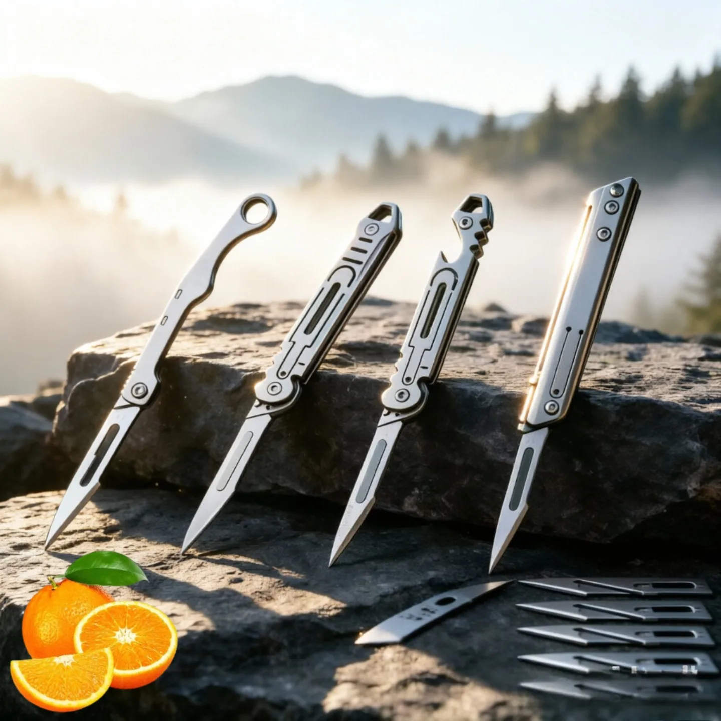 Stainless Steel Mini Art Knife, Replaceable Blade, Portable Unboxing Paper Art Cutting, Outdoor Keychain, Portable Knife